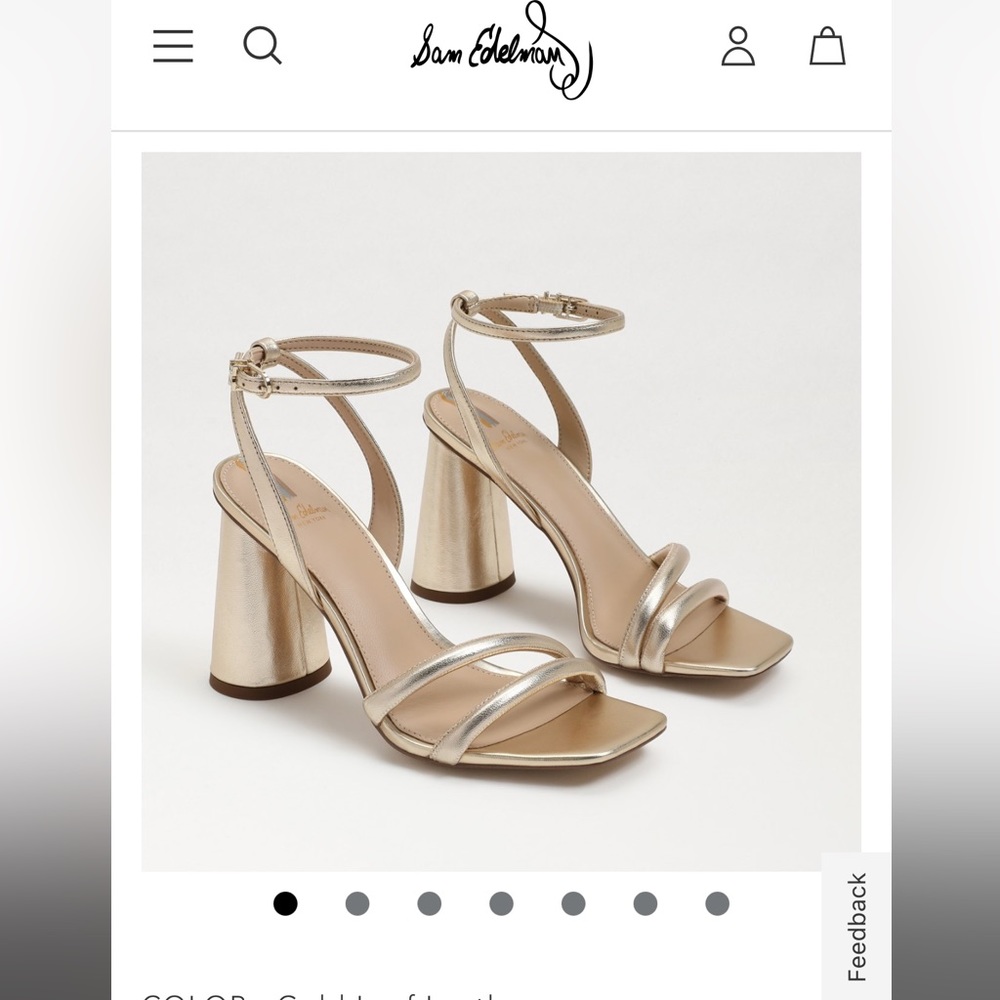 Sam Edelman Kia Block heel sandal- gold, size 7.5